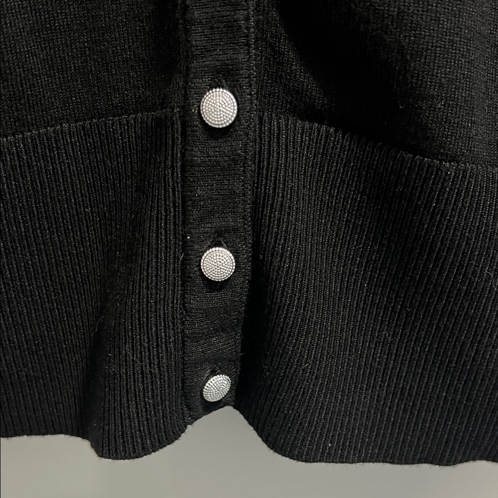 Black Cardigan with Silver Buttons - Picture 4 of 6